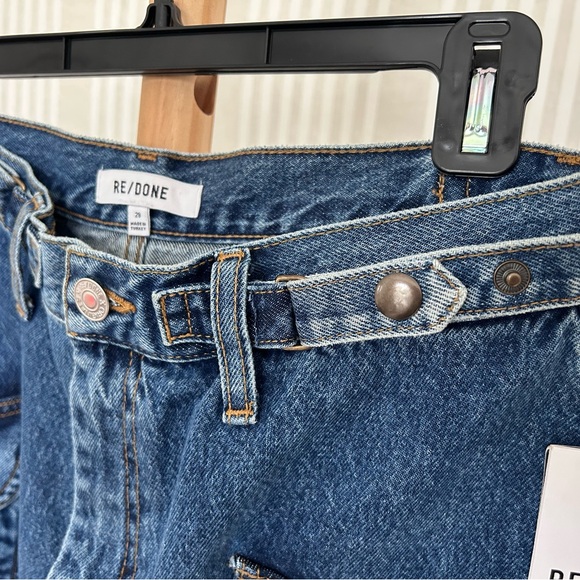 RE/DONE Racer Taper Speedway Jean in blue organic rigid denim. Women’s Sz 29 NWT - Picture 11 of 13